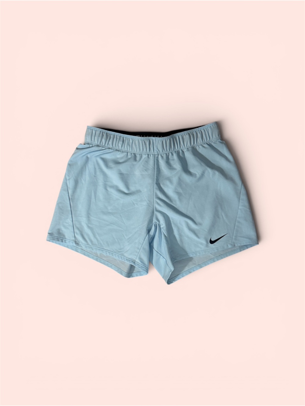 Nike Sky Blue Athletic Shorts with Black Swoosh